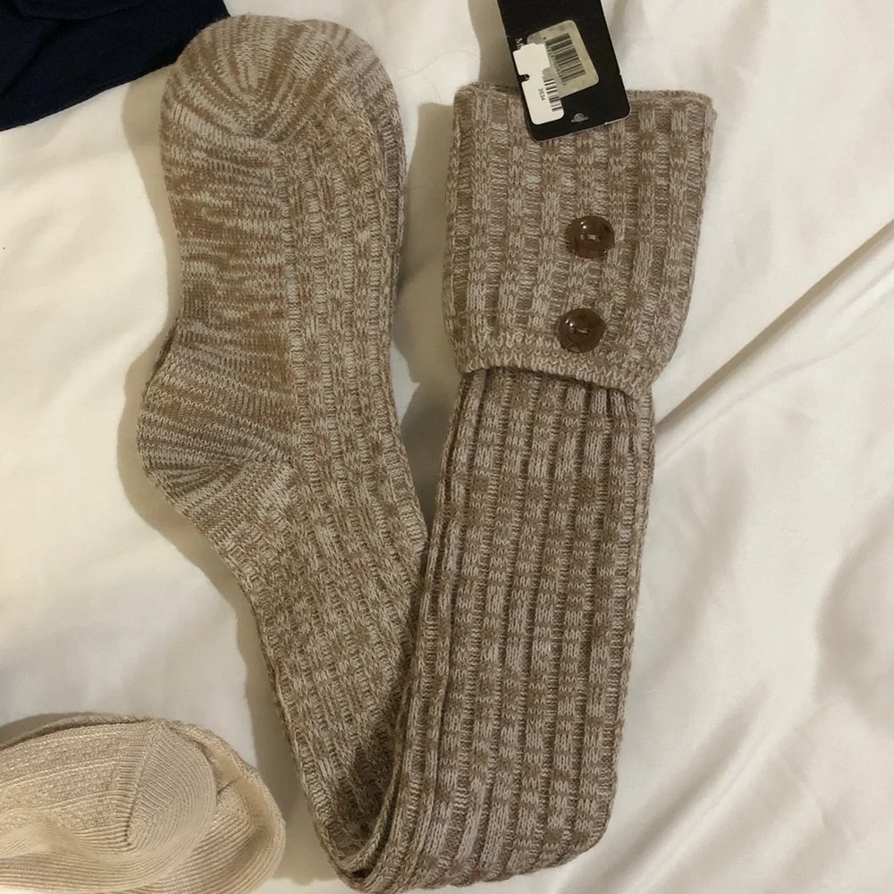 2 Pair knee High Boot Socks size 8